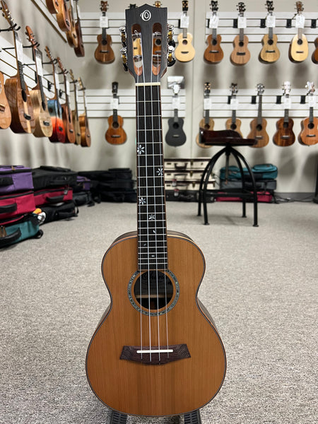 OHANA CK-50ME Concert Ukulele - Solid Cedar/Striped Ebony