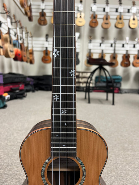 OHANA CK-50ME Concert Ukulele - Solid Cedar/Striped Ebony