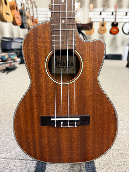 Ohana TK-35CE Solid Mahogany Electric Tenor Ukulele