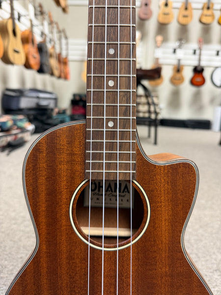 Ohana TK-35CE Solid Mahogany Electric Tenor Ukulele