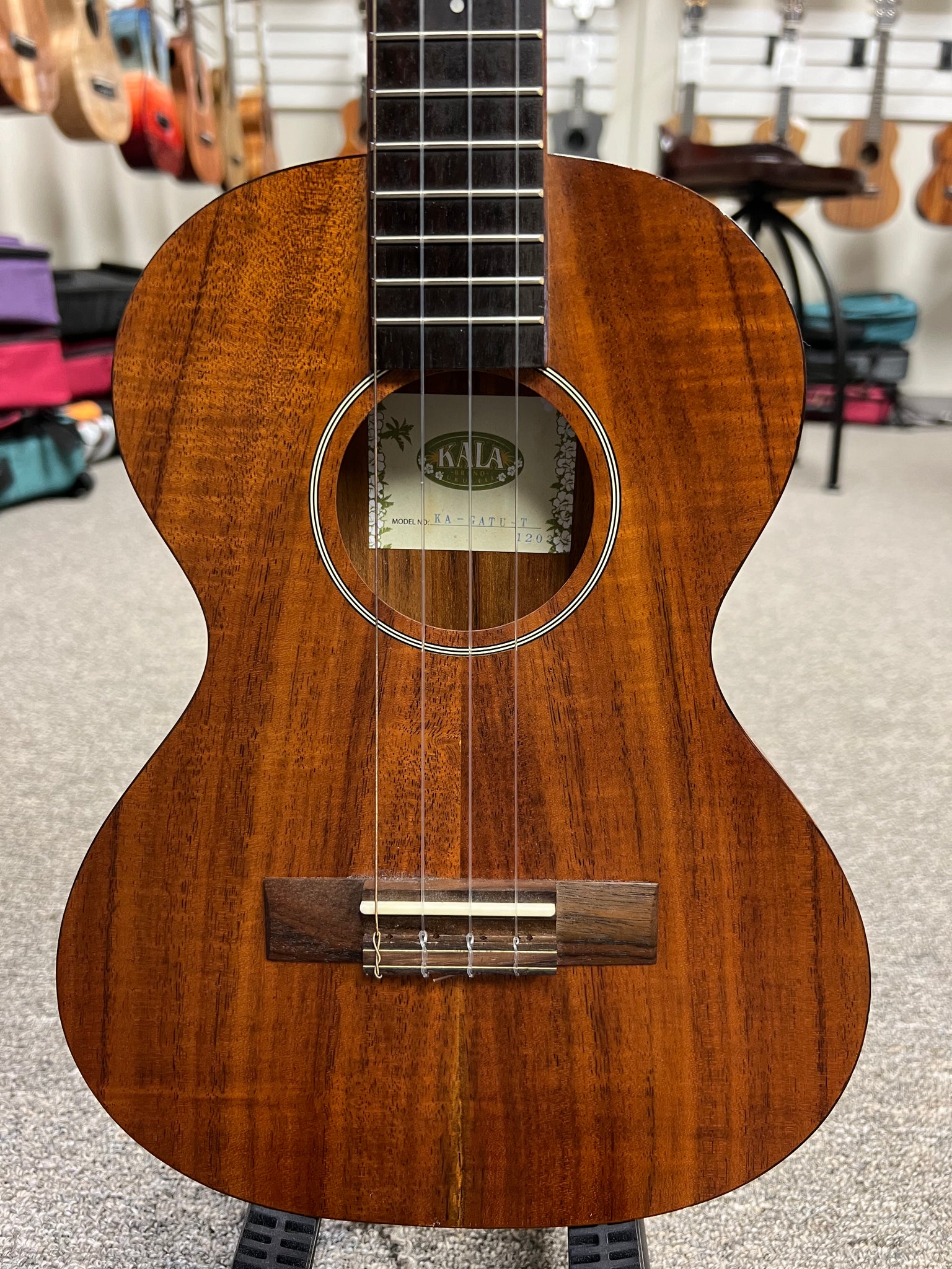 KALA KA-GATU-T Travel Tenor Ukulele w/Case - Pre Loved Solid Acacia Top - Thin Body Uke