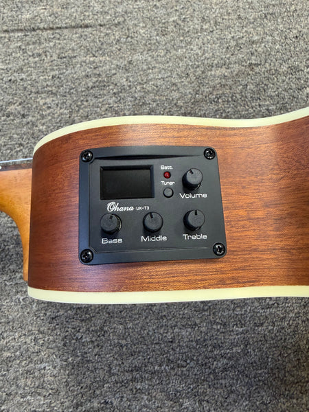 Ohana CK-20CE Solid Mahogany Top Electric Concert Ukulele
