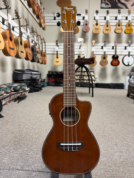 Ohana CK-35GCE Solid Mahogany Concert Electric Ukulele w/Cutaway
