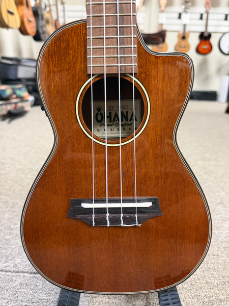 Ohana CK-35GCE Solid Mahogany Concert Electric Ukulele w/Cutaway
