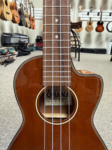 Ohana CK-35GCE Solid Mahogany Concert Electric Ukulele w/Cutaway