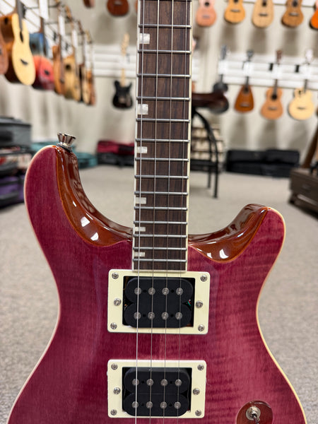 Flight Vanguard Solid Body Electric Ukulele w/Case - Transparent Purple TPP