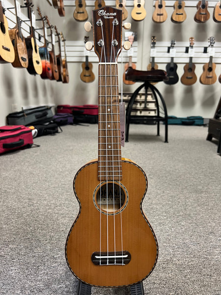 OHANA SK-50WG Soprano Ukulele - Solid Cedar/Willow Wood