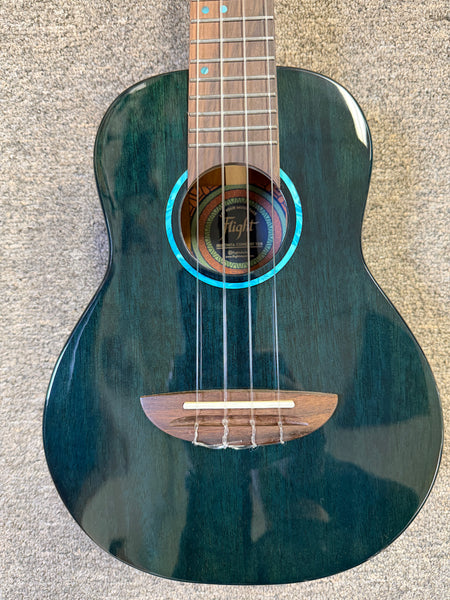 Flight TDB Solid Mahogany Iris Tinta Concert Ukulele w/Case - Transparent Blue