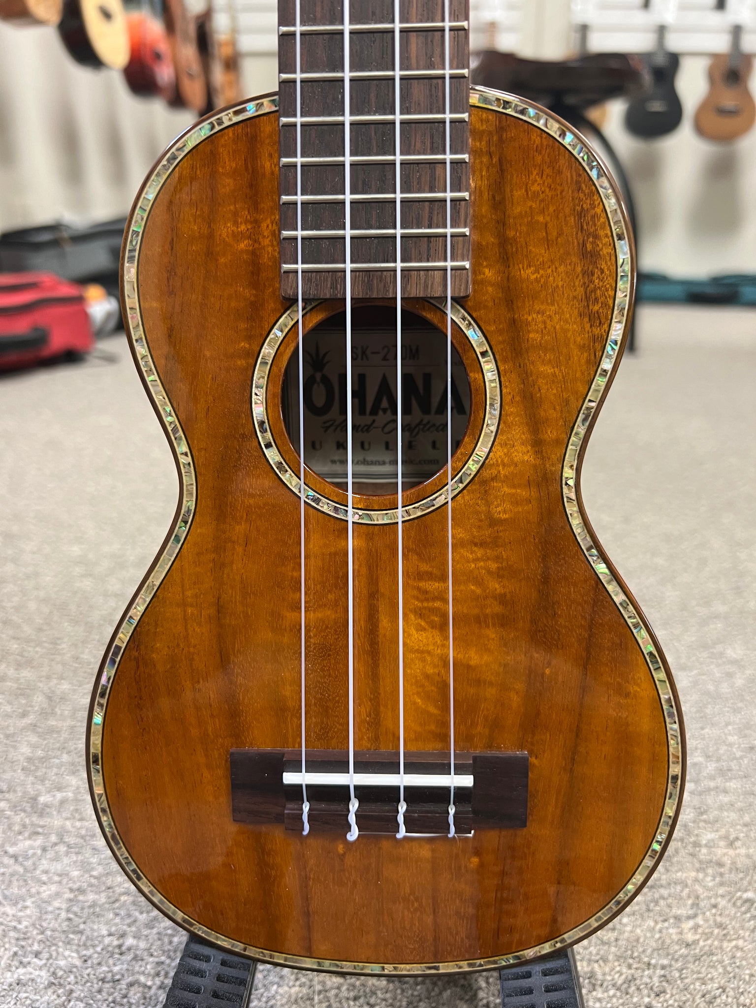 OHANA SK-270M Solid Acacia Super Soprano Ukulele - Soprano Long Neck
