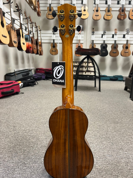 OHANA SK-270M Solid Acacia Super Soprano Ukulele - Soprano Long Neck