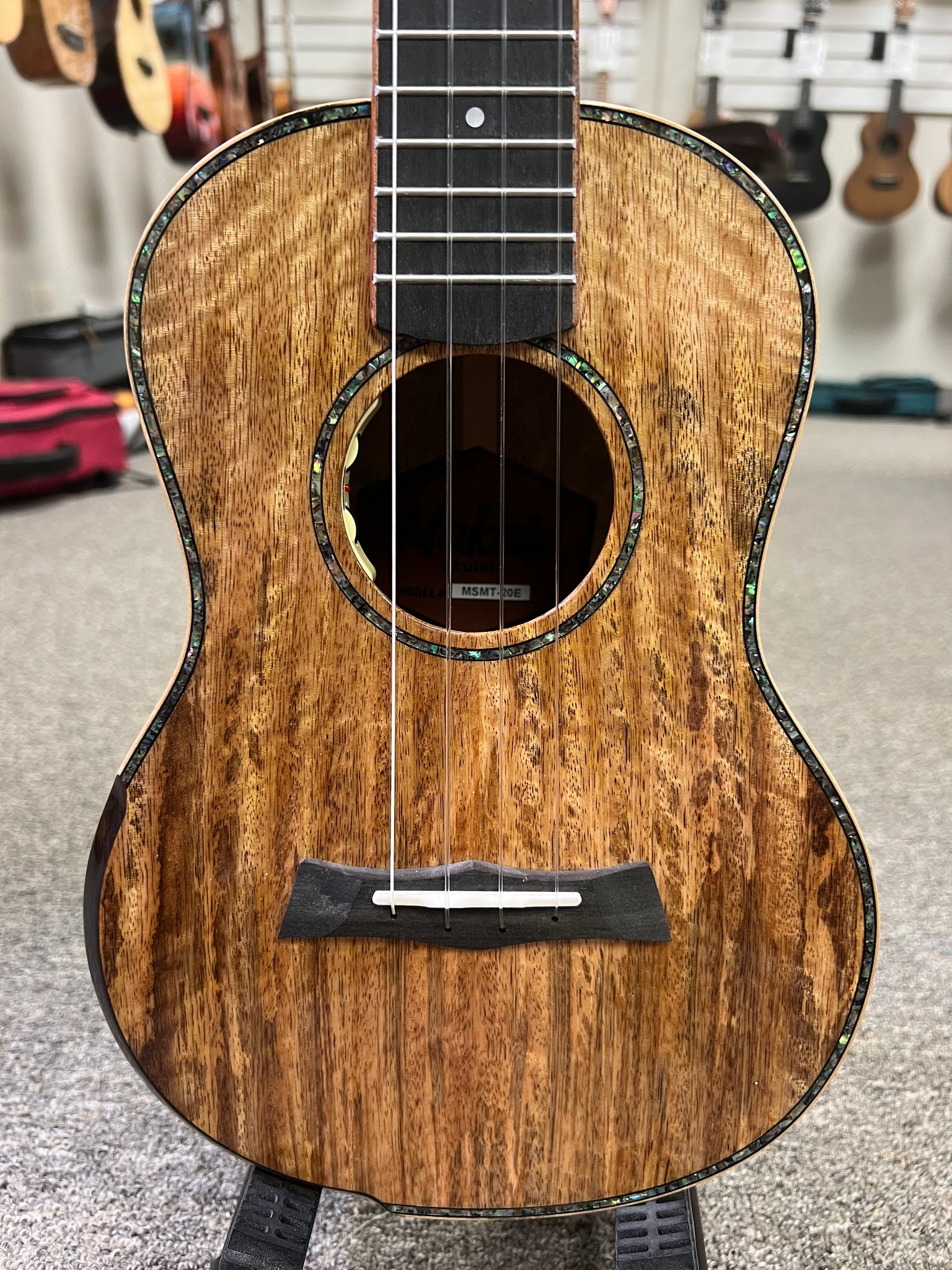 Makaio MSMT-20E Solid Spalted Mango Tenor Ukulele w/Case #1 - Rosewood Comfort Armrest