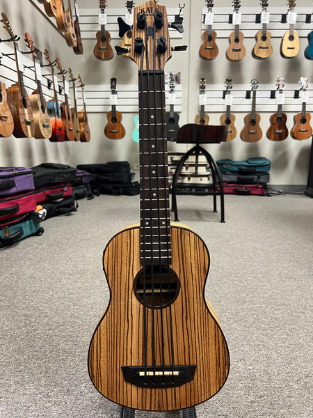 KALA Zebrawood U-Bass -  Kala Ubass Zebrawood Acoustic/Electric w/Case