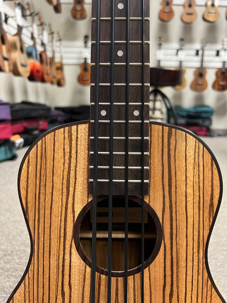 KALA Zebrawood U-Bass -  Kala Ubass Zebrawood Acoustic/Electric w/Case