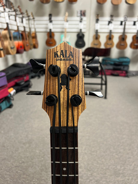 KALA Zebrawood U-Bass -  Kala Ubass Zebrawood Acoustic/Electric w/Case