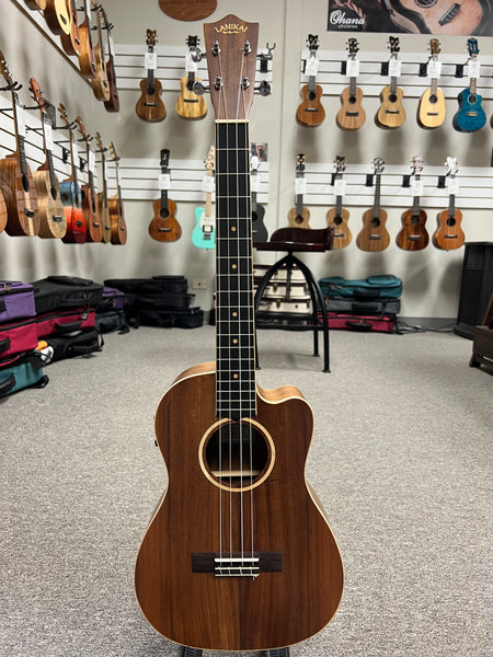 Lanikai ACST-CEB Acacia Electric Baritone Ukulele w/Case - Solid Top - Cutaway/Fishman Pickup