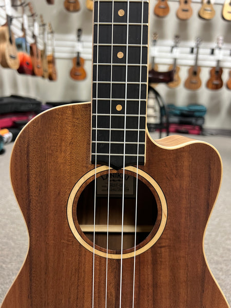 Lanikai ACST-CEB Acacia Electric Baritone Ukulele w/Case - Solid Top - Cutaway/Fishman Pickup