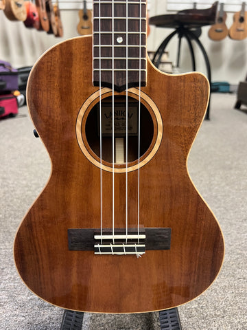 LANIKAI ACS-CET Solid Acacia Electric Tenor Ukulele w/Case - Cutaway/Fishman Pickup