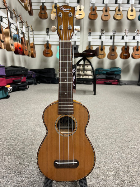 OHANA SK-50WG Soprano Ukulele - Solid Cedar/Willow Wood