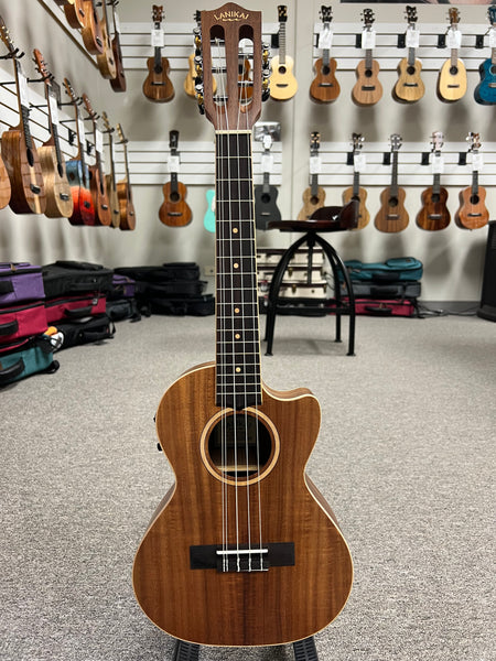 Lanikai ACST-5CET Acacia 5 String Tenor Ukulele w/Case - Solid Acacia Top - Cutaway/Fishman Pickup