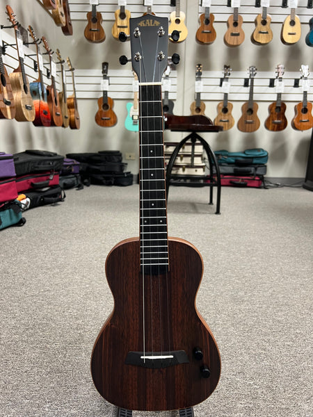 KALA KA-SB-EBY-T Solid Body Striped Ebony Tenor Ukulele w/Case