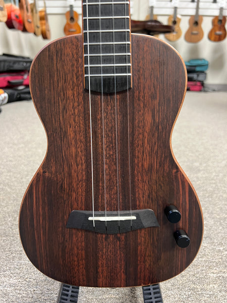 KALA KA-SB-EBY-T Solid Body Striped Ebony Tenor Ukulele w/Case