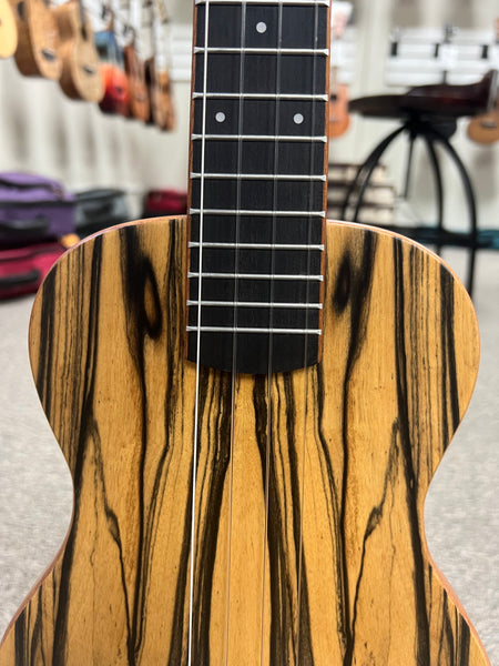 KALA KA-SB-SUN-T Solid Body White Ebony Tenor Ukulele w/Case - Sunny and the Black Pack Signature