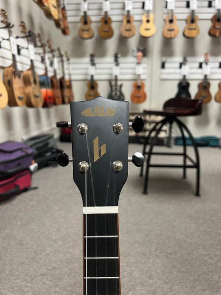 KALA KA-SB-SUN-T Solid Body White Ebony Tenor Ukulele w/Case - Sunny and the Black Pack Signature