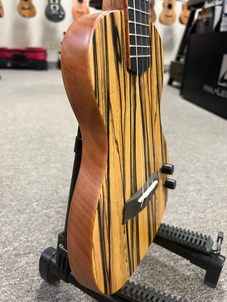 KALA KA-SB-SUN-T Solid Body White Ebony Tenor Ukulele w/Case - Sunny and the Black Pack Signature