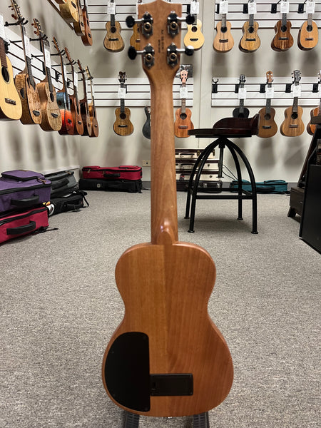 KALA KA-SB-SUN-T Solid Body White Ebony Tenor Ukulele w/Case - Sunny and the Black Pack Signature