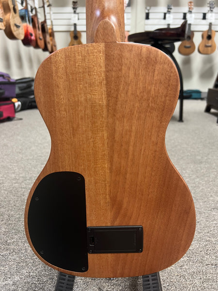 KALA KA-SB-SUN-T Solid Body White Ebony Tenor Ukulele w/Case - Sunny and the Black Pack Signature