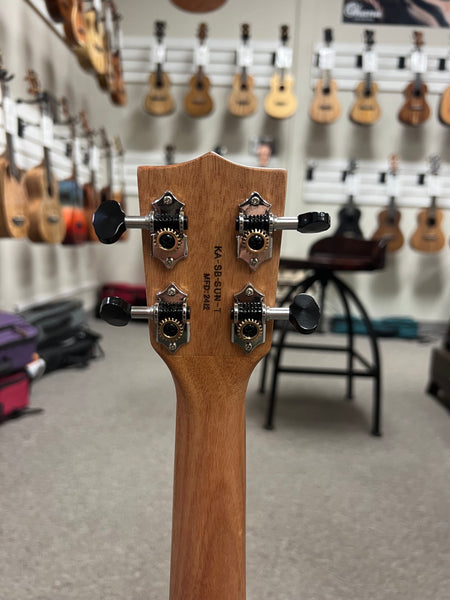 KALA KA-SB-SUN-T Solid Body White Ebony Tenor Ukulele w/Case - Sunny and the Black Pack Signature