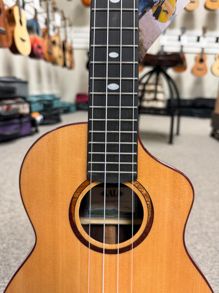 KALA KA-CT-SSRW-TG Solid Spruce/Rosewood Tenor Ukulele w/Case - Contour Series