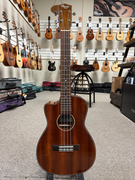 Ohana BK-35GCE-LH Lefty Solid Mahogany Electric Baritone Ukulele -  Left Handed