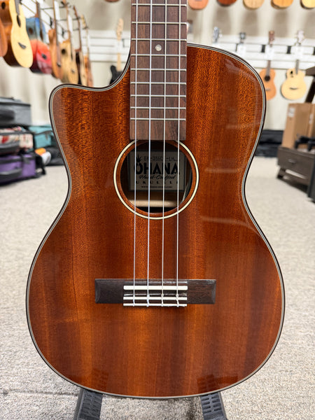 Ohana BK-35GCE-LH Lefty Solid Mahogany Electric Baritone Ukulele -  Left Handed