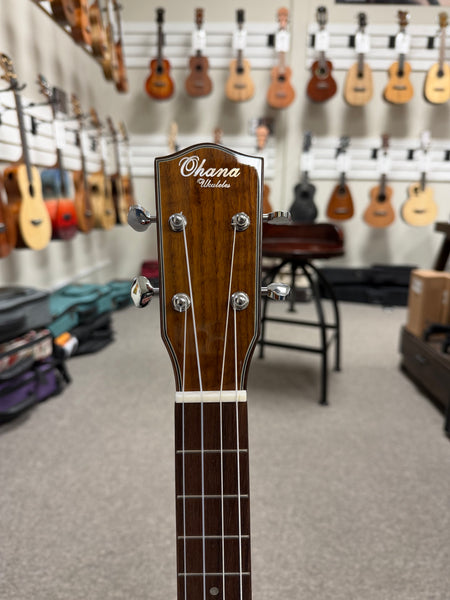 Ohana BK-35GCE-LH Lefty Solid Mahogany Electric Baritone Ukulele -  Left Handed