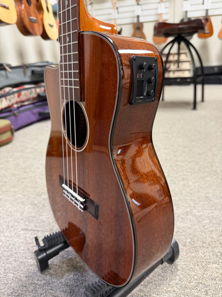 Ohana BK-35GCE-LH Lefty Solid Mahogany Electric Baritone Ukulele -  Left Handed