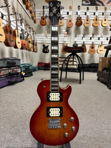 Risa UKE-LP432-CS Tenor Les Paul Style Solid Body Electric Ukulele w/Bag - Cherry Sunburst