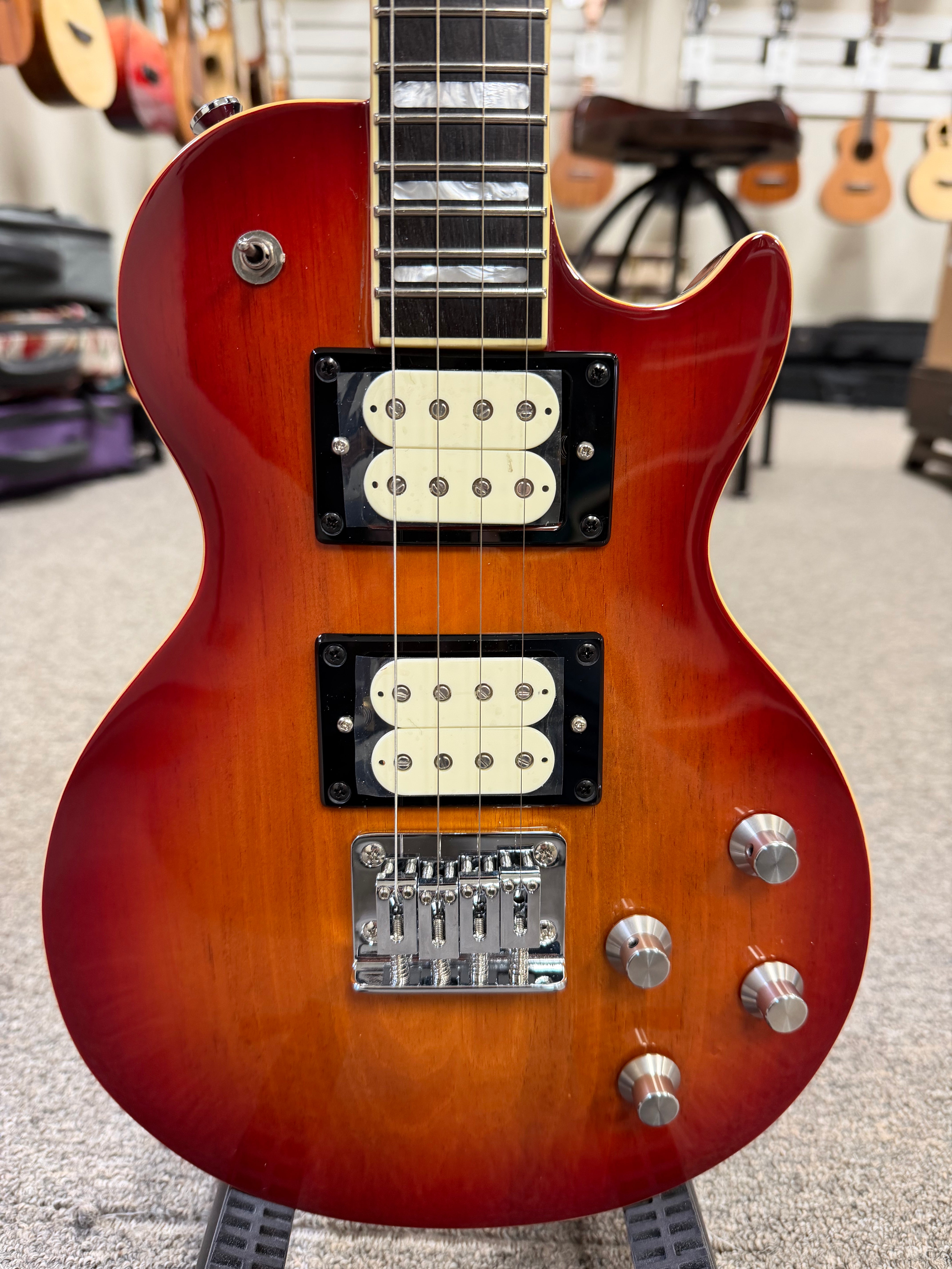 Risa UKE-LP432-CS Tenor Les Paul Style Solid Body Electric Ukulele