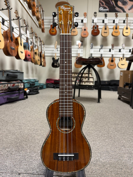 OHANA SK-270M Solid Acacia Super Soprano Ukulele - Soprano Long Neck