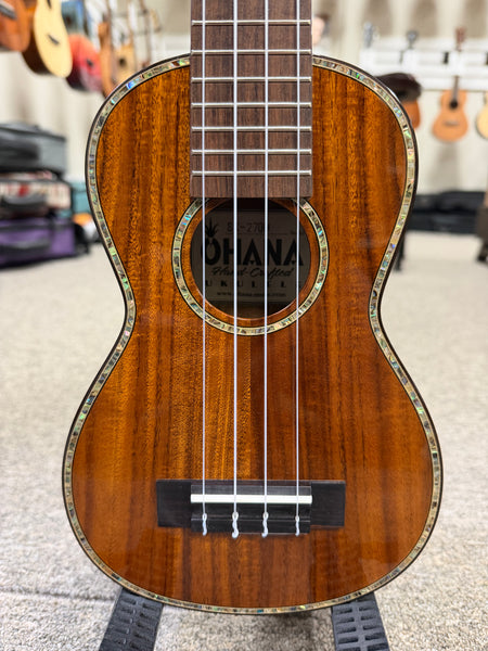 OHANA SK-270M Solid Acacia Super Soprano Ukulele - Soprano Long Neck