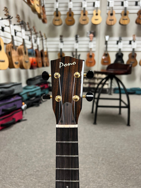 Pono TE-MDBK Mango Deluxe Black Tenor Electric Solid Body Ukulele w/Case