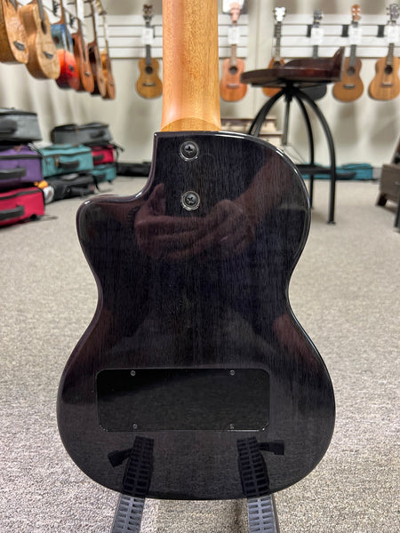 Pono TE-MDBK Mango Deluxe Black Tenor Electric Solid Body Ukulele w/Case
