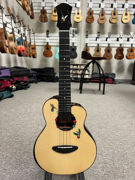 aNueNue UT-200HB Hummingbird Tenor Ukulele w/Case - Moon Bird Series -  Solid Spruce/Solid Rosewood