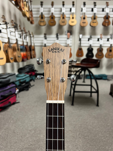 LANIKAI OA-CEB Oak Electric Baritone Ukulele w/Case - Cutaway/Fishman Pickup