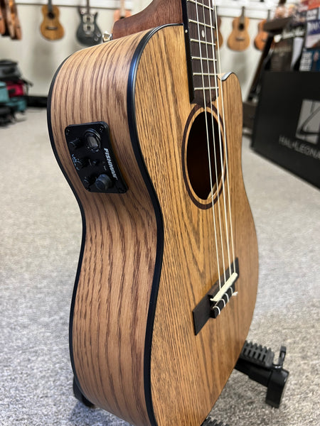 LANIKAI OA-CEB Oak Electric Baritone Ukulele w/Case - Cutaway/Fishman Pickup