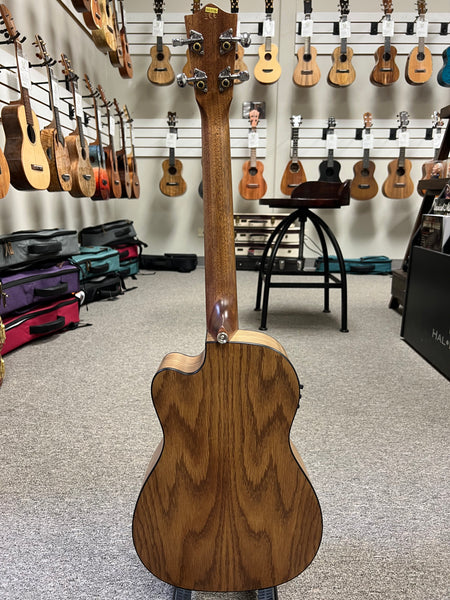 LANIKAI OA-CEB Oak Electric Baritone Ukulele w/Case - Cutaway/Fishman Pickup