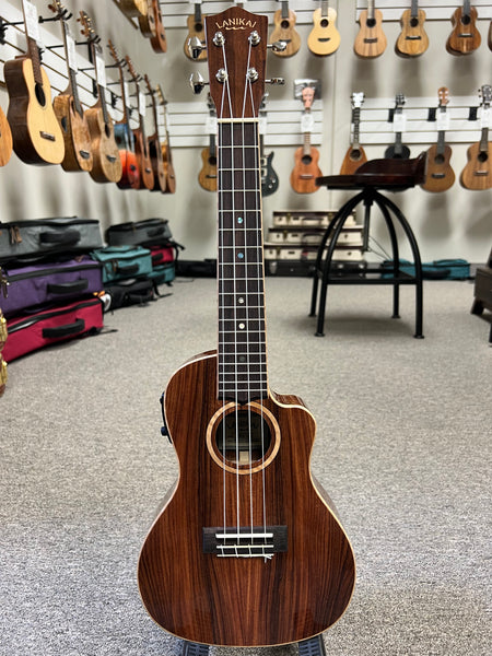 LANIKAI MRS-CEC Solid Morado Electric Concert Ukulele w/Case - Cutaway/Fishman Pickup