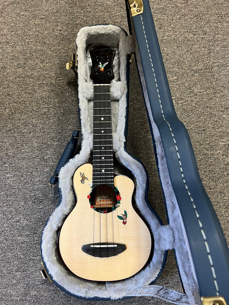 aNueNue US-200HB Hummingbird Soprano Ukulele w/Case - Moon Bird Series -  Solid Spruce/Solid Rosewood
