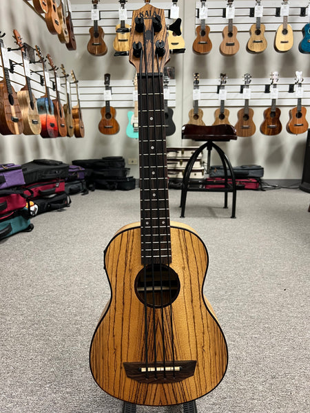 KALA Zebrawood U-Bass -  Kala Ubass Zebrawood Acoustic/Electric w/Case