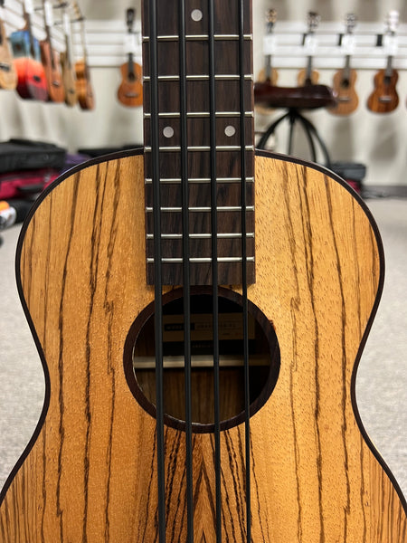 KALA Zebrawood U-Bass -  Kala Ubass Zebrawood Acoustic/Electric w/Case